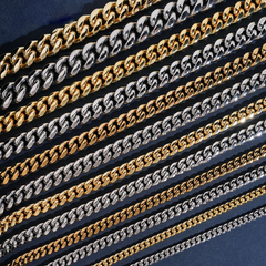 6MM Stainless Steel Cuban Chain with Moissanite Box Clasp