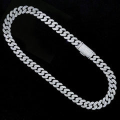 12mm Iced Out VVS Moissnaite Cuban Link Chain