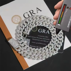 12mm Iced Out VVS Moissnaite Cuban Link Chain