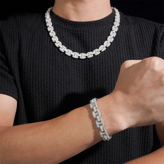 12MM Baguette Moissanite Cuban Link Chain