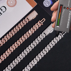 GL 10mm Mixed Baguette With Round Cuban Chain