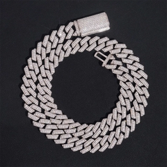 12.5MM Iced Out Baguette Moissanite Cuban Link Chain
