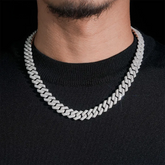 12.5MM Iced Out Baguette Moissanite Cuban Link Chain