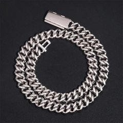 12.5MM Iced Out Baguette Moissanite Cuban Link Chain