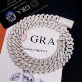 12.5MM Iced Out Baguette Moissanite Cuban Link Chain