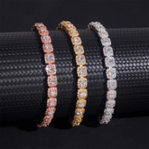 6mm Halo Moissanite Tennis Chain - 16K Gold