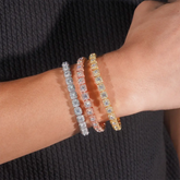 6mm Halo Moissanite Tennis Chain - 16K Gold