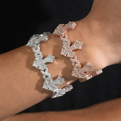 8mm Infinity Cross VVS Moissanite Bracelet