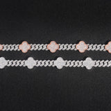 GL Iced Out Four Leaf Clover S925 Silver Moissanite Diamond Cuban Chain