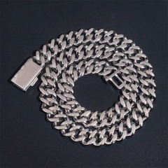 15mm Moissanite Baguette Miami Cuban Link Chain