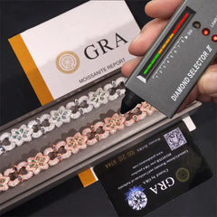 13.5MM Six-leaf Clover Colorful VVS Moissanite Cuban Link Chain Bracelet