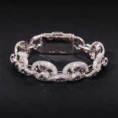 15mm Marquise Hiphop Infinity VVS Moissanite Cuban Link Bracelet