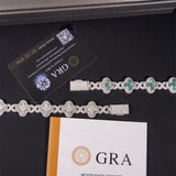 GL Hip Hop Clover S925 Silver Moissanite Diamond Cuban Chain