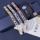 GL Iced Out Hollow Four-Leaf Clover S925 Silver Moissanite Diamond Cuban Chain