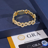 GL Iced Out Hollow Four-Leaf Clover S925 Silver Moissanite Diamond Cuban Chain