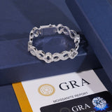 GL Iced Out Hollow Four-Leaf Clover S925 Silver Moissanite Diamond Cuban Chain