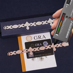 GL Infinity Eyes Cross Iced Out Moissanite Diamond Cuban Link