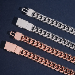 15mm 3 Rows Miami Moissanite Cuban Link Chain