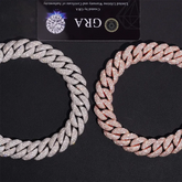 15mm 3 Rows Miami Moissanite Cuban Link Chain