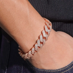 15mm 4 Rows EDG Moissanite Cuban Link Chain