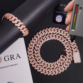 15mm 4 Rows EDG Moissanite Cuban Link Chain