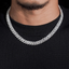 8MM S925 Silver 2 Rows Hip Hop VVS Moissanite EDG Cuban Link Chain