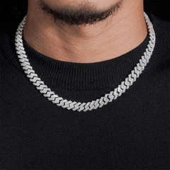 8mm 2 Rows Hip Hop EDG VVS Moissanite Cuban Link Chain