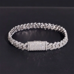 8mm 2 Rows Hip Hop EDG VVS Moissanite Cuban Link Chain