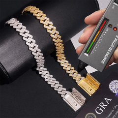 10MM 2 Rows Full VVS Moissanite Edge Cuban Link Chain