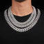 2026 New 18MM 4 Rows VVS Moissanite Cuban Link Chain Necklace