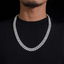 2026 New 12MM S925 Silver Raise Stone VVS Moissanite Miami Cuban Chain Necklace
