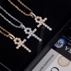 GL VVS Moissanite Ankh Cross Pendant