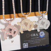 GL Iced Out Letter XO Hip Hop S925 Sliver Moissanite Pendant