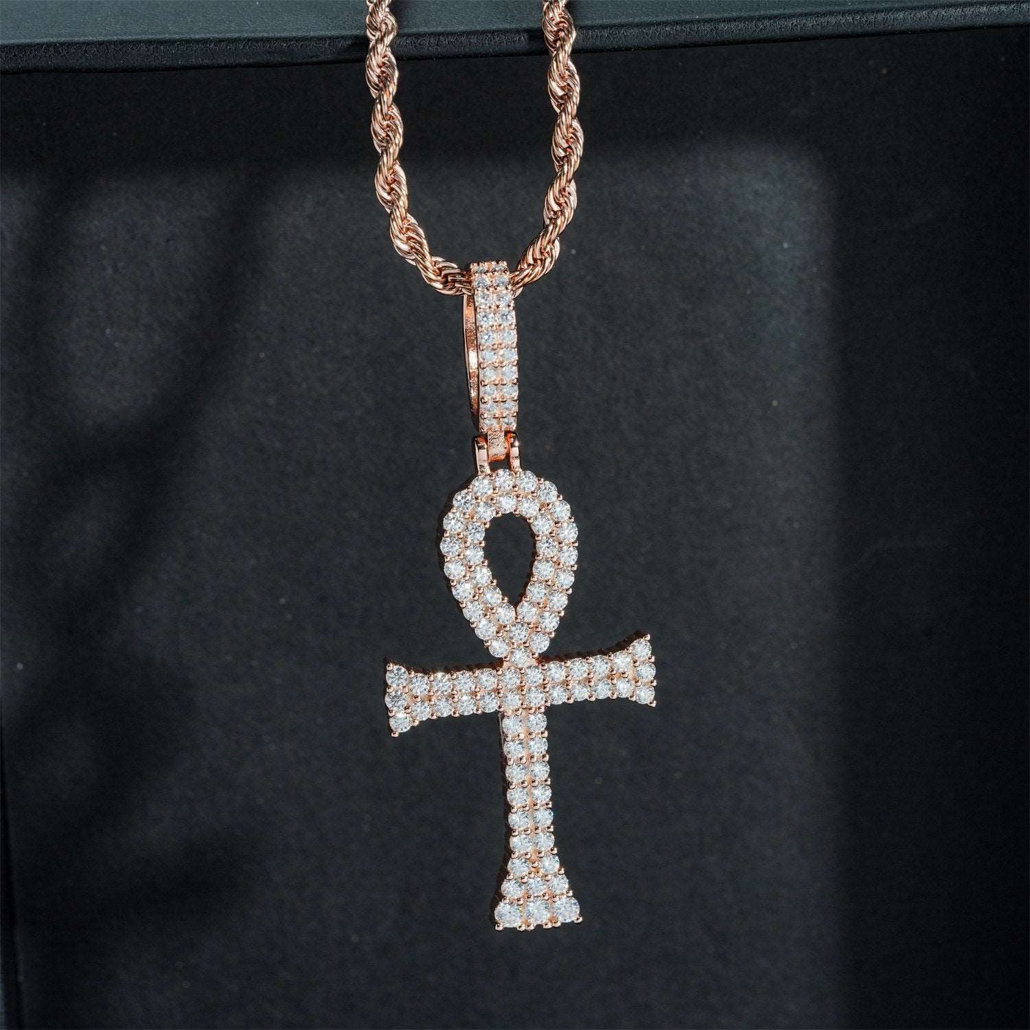 Circle Cross 925 Sterling Silver Moissanite Pendant