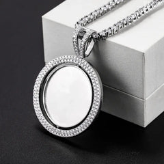 Custom Rotatable Double-faced VVS Moissanite Photo Pendant