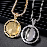 Custom Rotatable Double-faced VVS Moissanite Photo Pendant