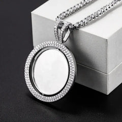 Custom Rotatable Double-faced VVS Moissanite Photo Pendant