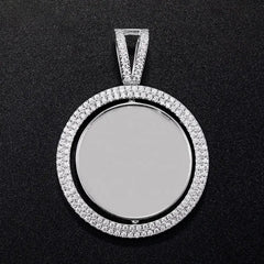 Custom Rotatable Double-faced VVS Moissanite Photo Pendant