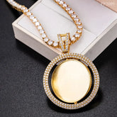 Custom Rotatable Double-faced VVS Moissanite Photo Pendant