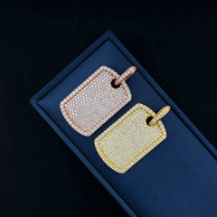 【US 3 Days Delivery】GL Luxury Fully Diamond Iced Out VVS Moissanite Dog Tag Pendant