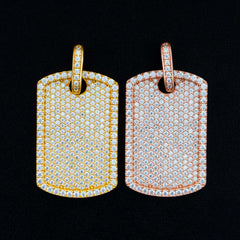 【US 3 Days Delivery】GL Luxury Fully Diamond Iced Out VVS Moissanite Dog Tag Pendant