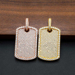 【US 3 Days Delivery】GL Luxury Fully Diamond Iced Out VVS Moissanite Dog Tag Pendant