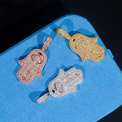 Ice Out Necklace Pendant HipHop Jewelry 925 silver Moissanite pendant