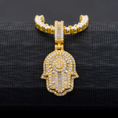 GL Hand of Fatima Hip Hop Jewelry VVS Diamond Pendant