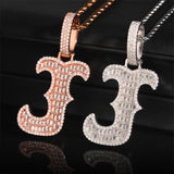 GL Iced Out Silver VVS Moissanite Hip Hop Individual Letter "K B J" Pendant