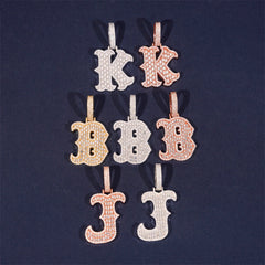 GL Iced Out Silver VVS Moissanite Hip Hop Individual Letter "K B J" Pendant