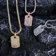 GL VVS Baguette Diamond Hip Hop Nameplate Pendant