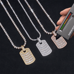 GL VVS Baguette Diamond Hip Hop Nameplate Pendant