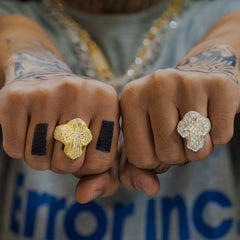 GL Cross Moissanite 925 Sterling Silver Hip Hop Ring