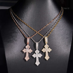 【US 3 Days Delivery】GL Baguette Cross VVS Moissanite Diamond Pendants